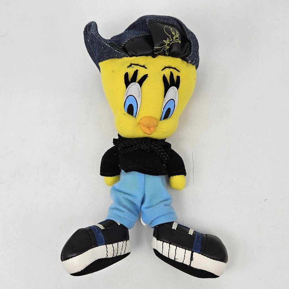 Tweety Bird Plush Doll Looney Tunes Streetwear Denim Hat Shoes 11 Inch Toy